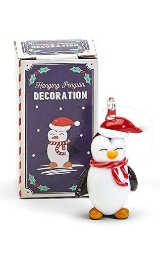 Glass Ornament in Gift Box Penguin