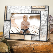 Load image into Gallery viewer, J Devlin Glass Art  - Peach &amp; Ivory Stained Glass  Photo Frame 4x6 Horizontal