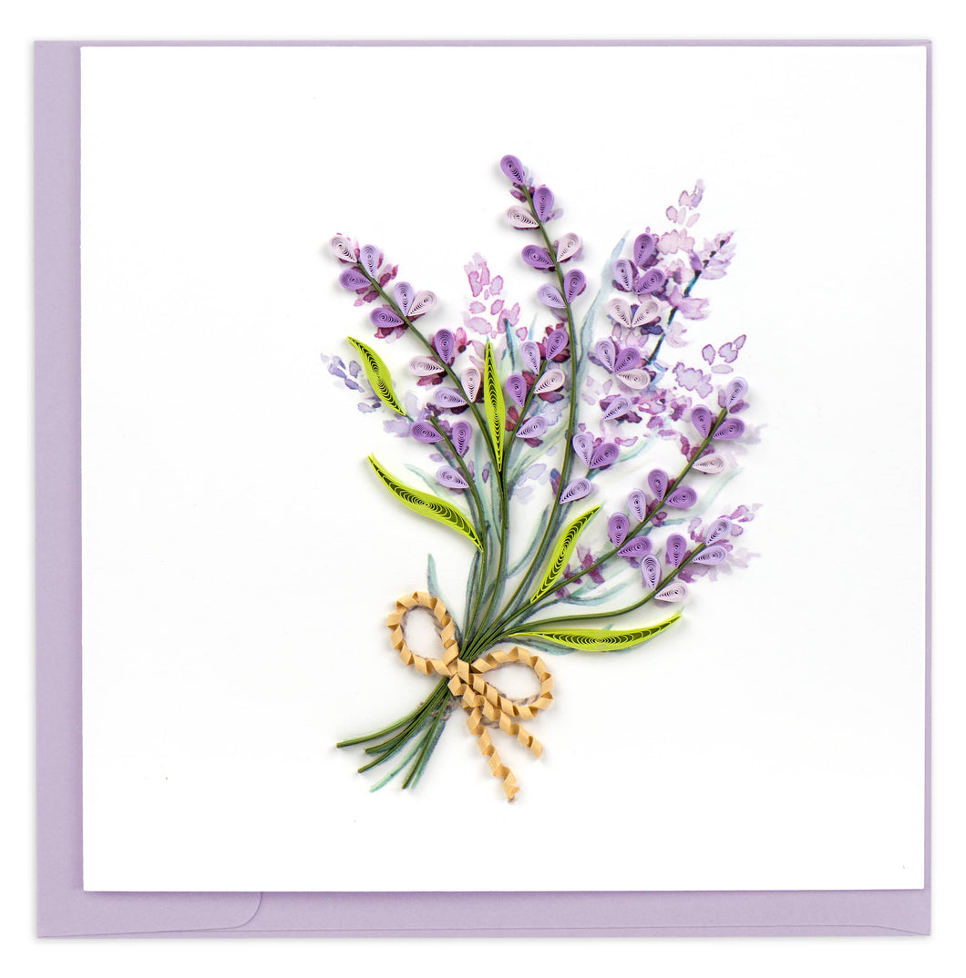 Quilling Card - Quilled Lavender Bunch Greeting Card