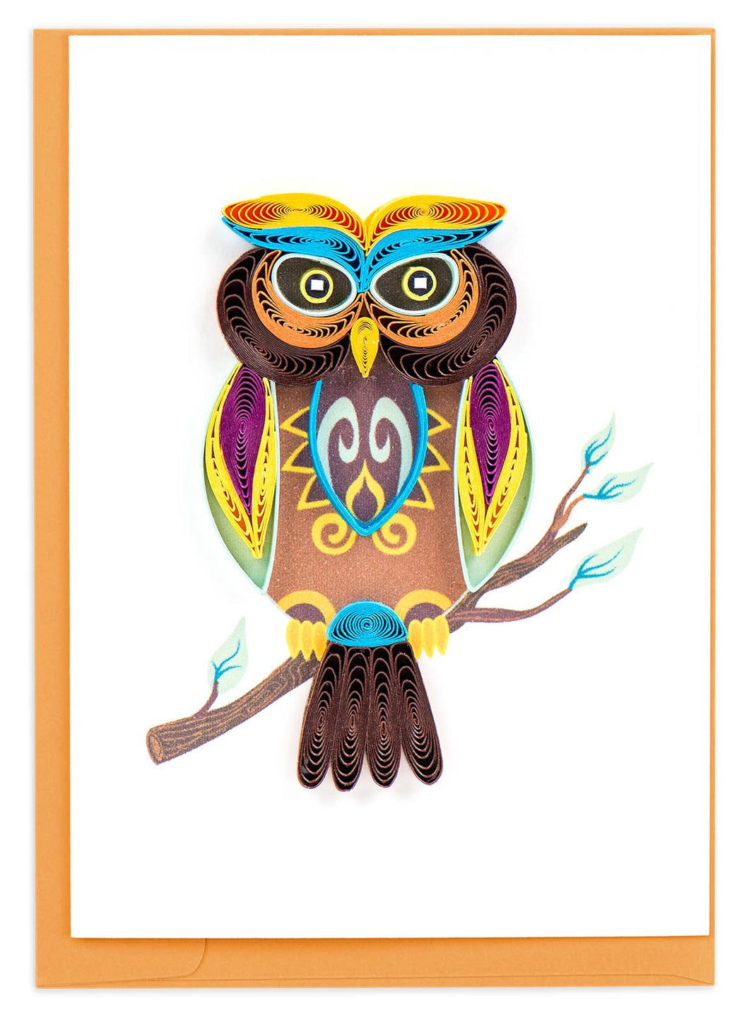 Quilling Card - Quilled Decorative Owl Gift Enclosure Mini Card
