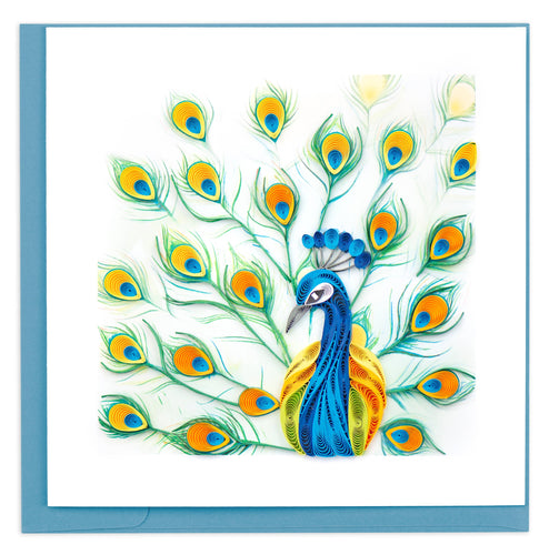 Quilling Card - Peacock Feather Display