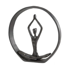 Load image into Gallery viewer, Danya B - Circle Iron Sculpture with Figurine in Yoga Pose