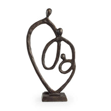 Load image into Gallery viewer, Danya B - Family of 3 Heart Ring of Love Bronze Sculpture
