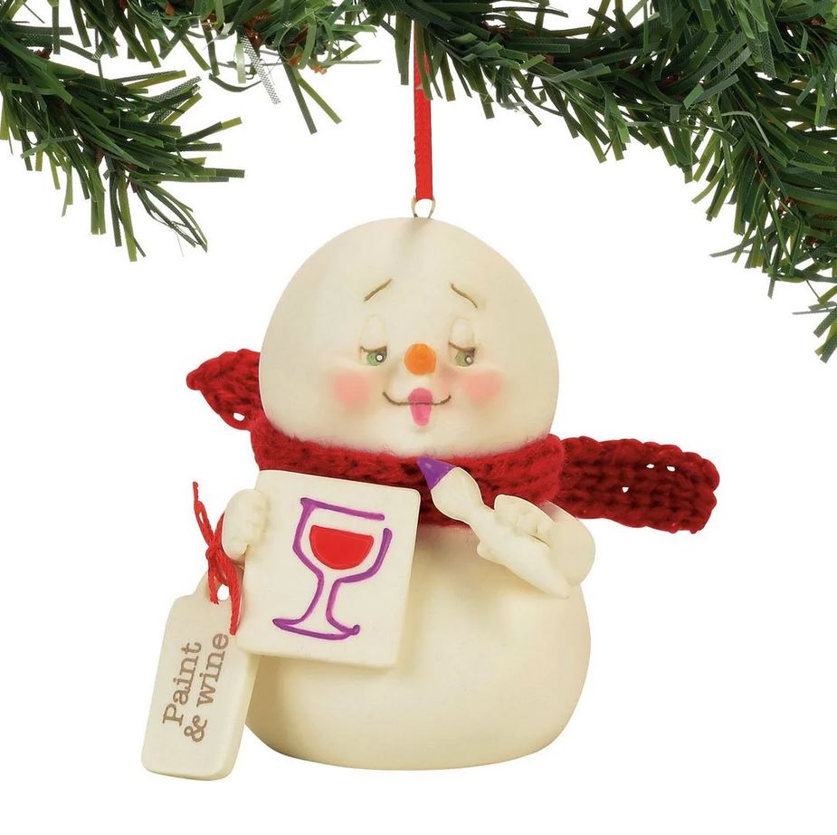 Snowpinions Paint and Wine Ornament