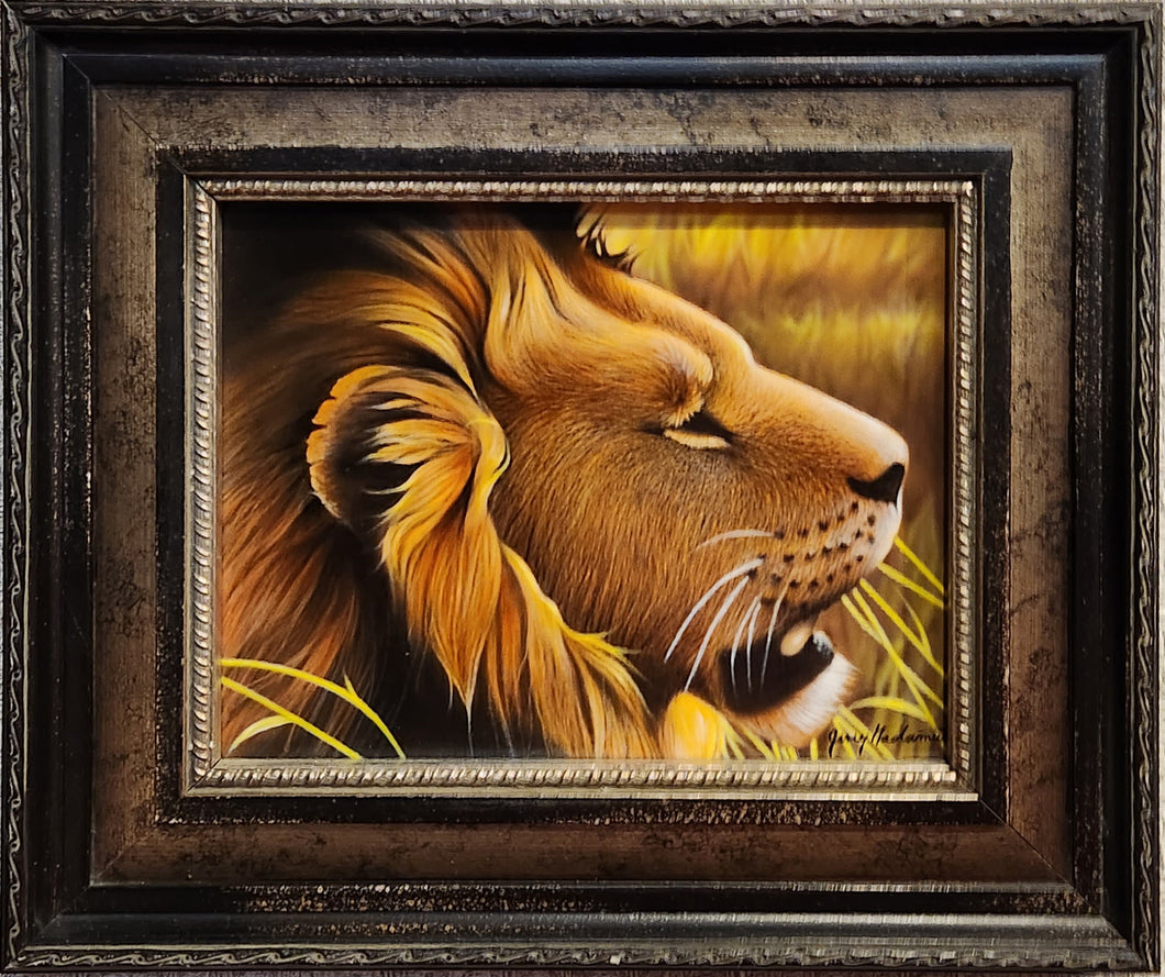 Savannah Sun - Lion Original by Jerry Gadamus