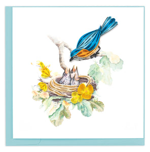 Quilling Card - Bluebird & Babies