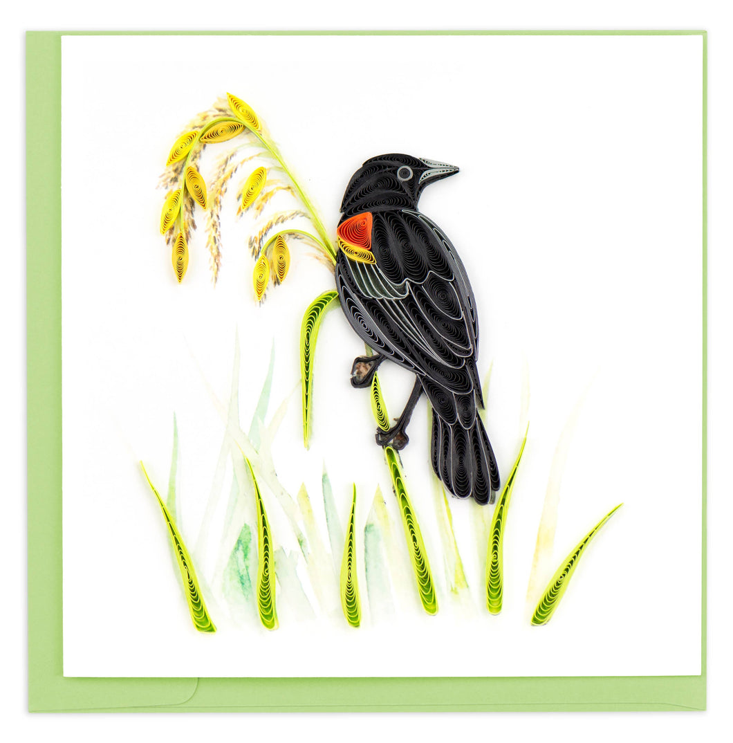 Quilling Card - Red-winged Blackbird