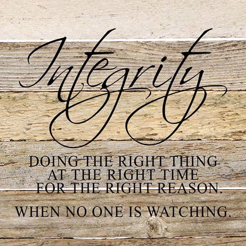 Second Nature By Hand Integrity Sign