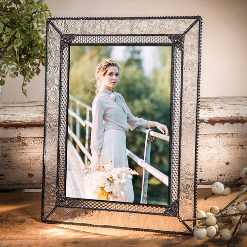 J Devlin Glass Art - Vintage Wedding Picture Frame 5x7 380-57HV