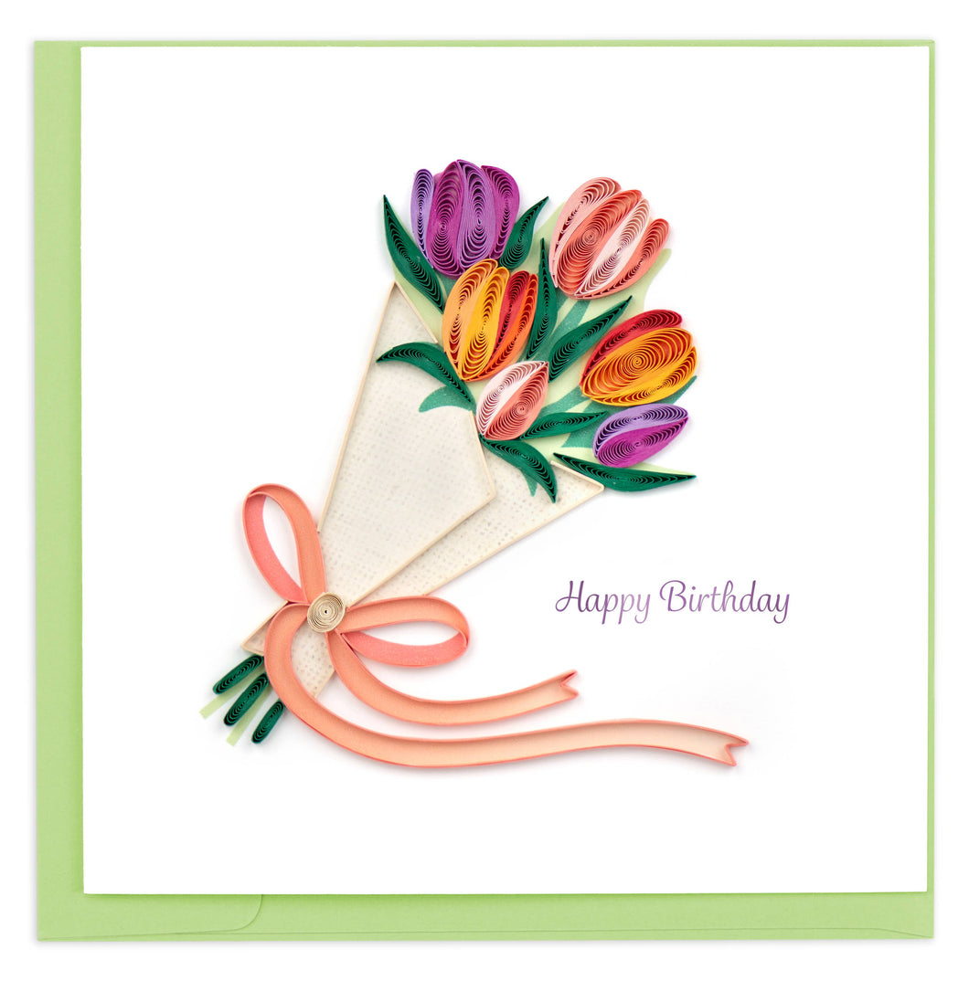 Quilling Card - Birthday Tulip Bouquet