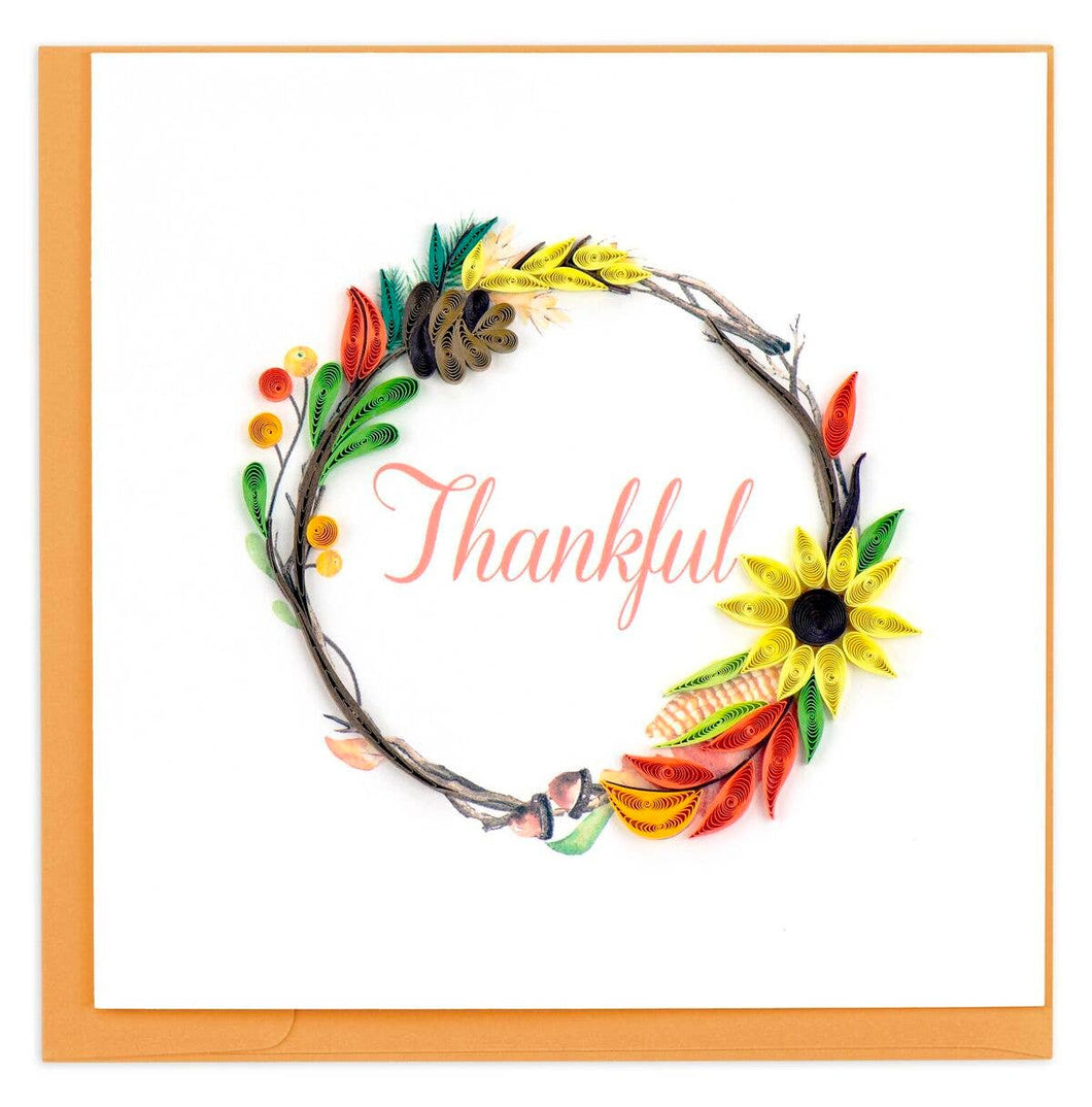 Quilling Card - Thankful Wreath