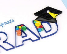 Load image into Gallery viewer, Quilling Card - Congrats Grad Swirl Card