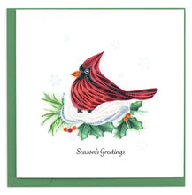 Load image into Gallery viewer, Quilling Card - Snowy Cardinal Card